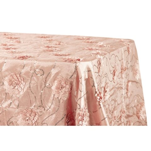 Flower on Sequin Taffeta Rectangular Tablecloth 90