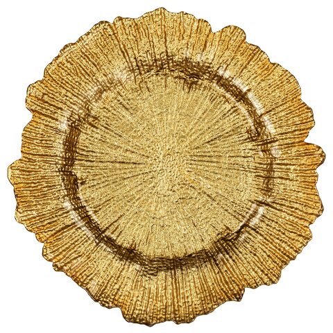 Gold Reef Glass Plate Charger 