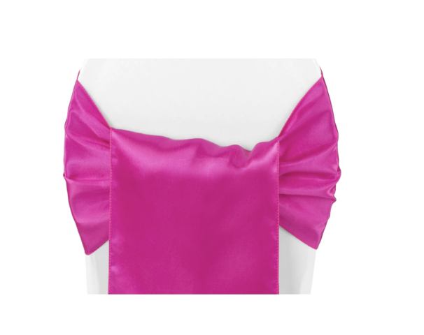 Wide Satin Sash - Fuchsia