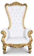 GOLD AND WHITE THRONE CHAIR