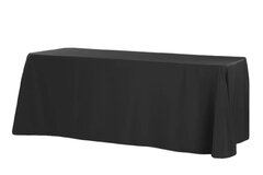 90"x156" Rectangular  Polyester Tablecloth - Black