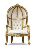 36" Kids White and Gold Dome Throne