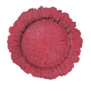  Red/Burgundy Reef Acrylic Plastic Charger Plate