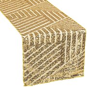 Geometric Glitz Art Deco Sequin Table Runner - Gold