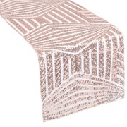 Geometric Glitz Art Deco Sequin Table Runner - Blush/Rose Gold