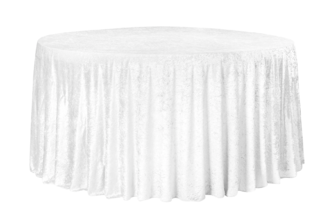 White Velvet 132"Round Tablecloth