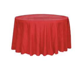 Red Accordion Crinkle Taffeta  Round Tablecloth 