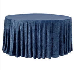 Navy Blue Velvet 132"Round Tablecloth