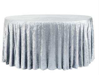 Dusty Blue Velvet 132"Round Tablecloth