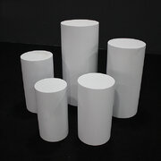 5 Set White Round Pedestal / Plinths Display Stand