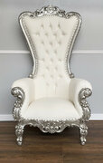 SILVER AND WHITE THRONE CHAIR