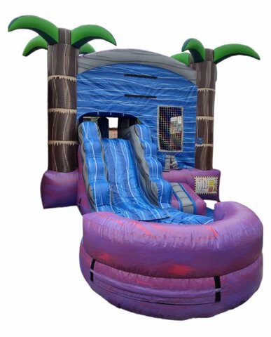 Tropical Combo Water Slide with pool W102