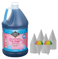 Extra Snow Cone Syrup Blue With 60 Paper Cones
