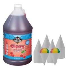 Extra Snow Cone Syrup Red With 60 Paper cones