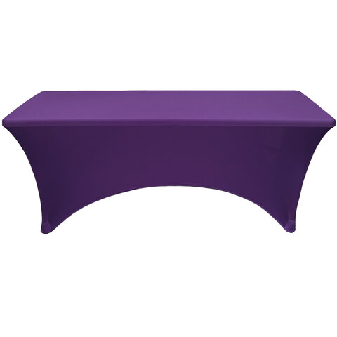 Spandex 6 ft Rectangular Table Cover Purple Spandex 6 ft Rectangular Table Cover Purple