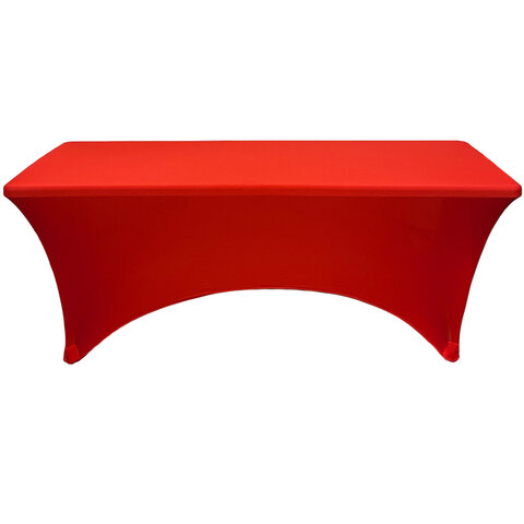 Spandex 6 ft Rectangular Table Cover Red Spandex 6 ft Rectangular Table Cover Red