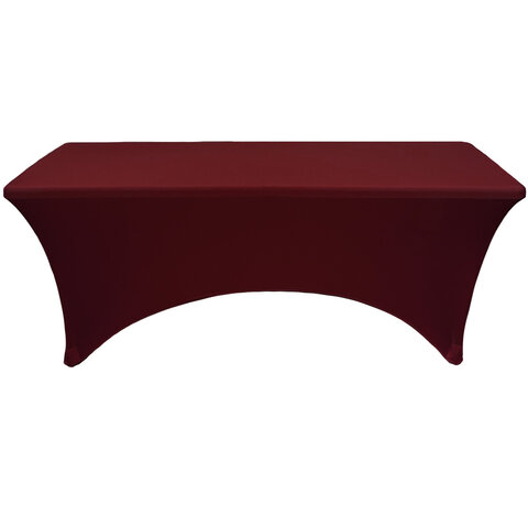 Spandex 8 ft Rectangular Table Cover Burgundy Spandex 8 ft Rectangular Table Cover Burgundy