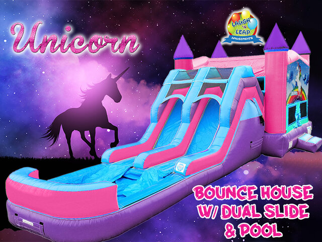 Unicorn Jump House Water Slide