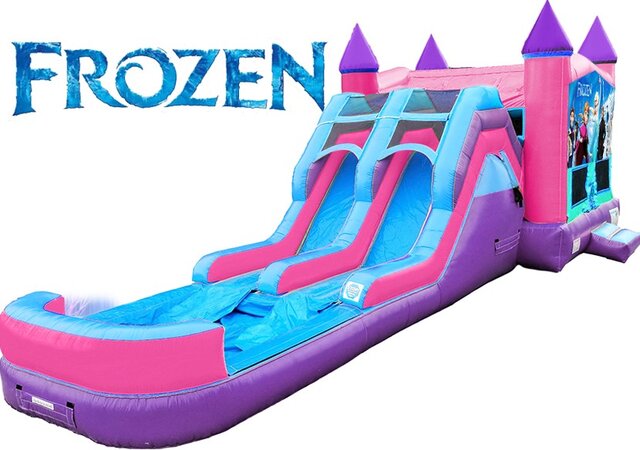 Frozen Bounce House & Water Slide (Pink & Purple Unit - Wet)