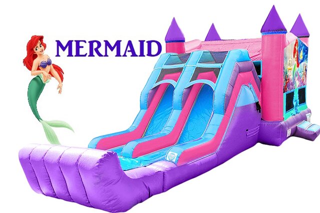 Mermaid Bounce House & Slide (Pink & Purple Unit - Dry)