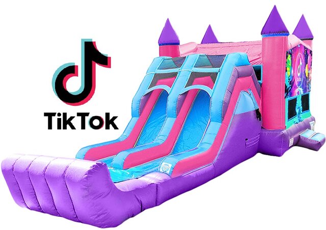TikTok Bounce House & Slide(Pink & Purple Unit - Dry)