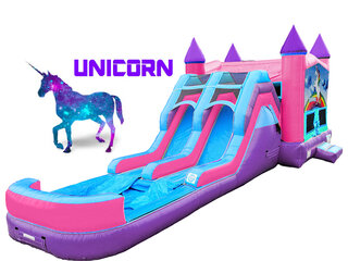 Unicorn Bounce House & Dual Water Slide