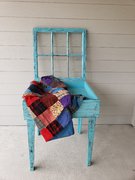 Vintage Blue Table with Window Top