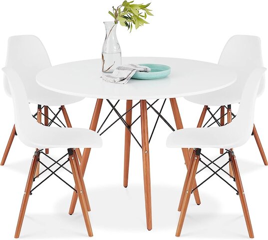 White Mid Century Table Set White Mid Century Table Set