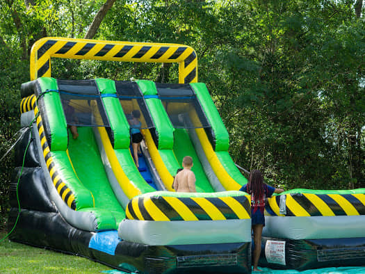 Caution Dual Lane Slide