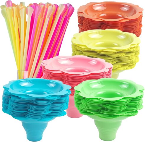 Sno Cone Cups W/Straws Sno Cone Cups W/Straws