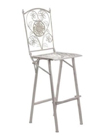 Barstool - Wisteria - Antique White Metal Barstool - Wisteria - Antique White Metal