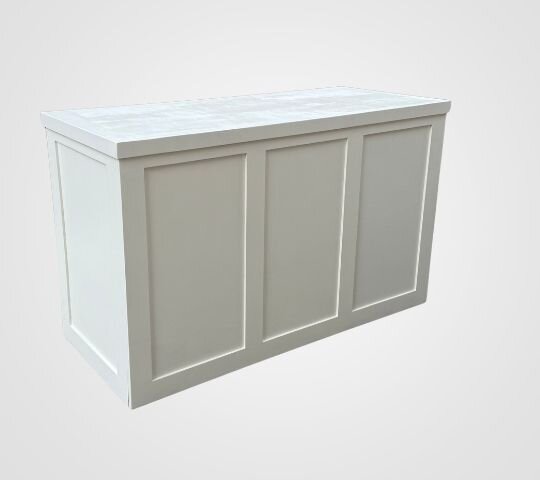 Bar - Barcelona 6FT Straight - White Wood Frame - White Wood Top Bar - Barcelona 6FT Straight - White Wood Frame - White Wood Top