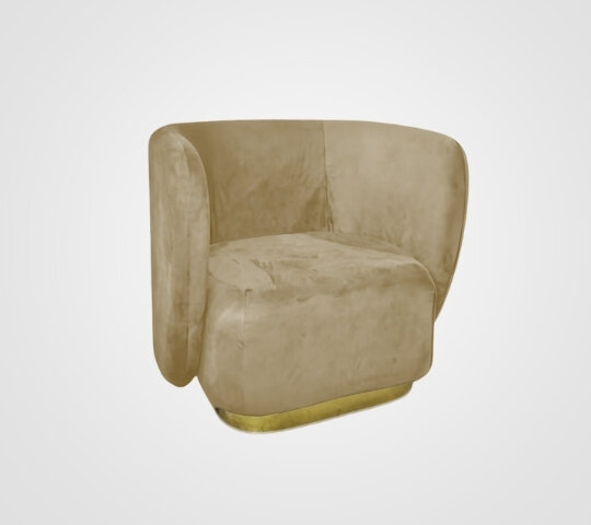 Club Chair - Donna - Gold Legs - Mocha Velvet Club Chair - Donna - Gold Legs - Mocha Velvet