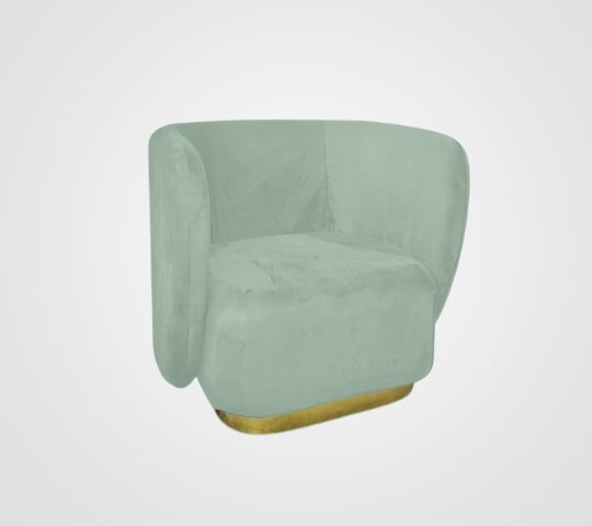Club Chair - Donna - Gold Legs - Sea Salt Green Velvet Club Chair - Donna - Gold Legs - Sea Salt Green Velvet