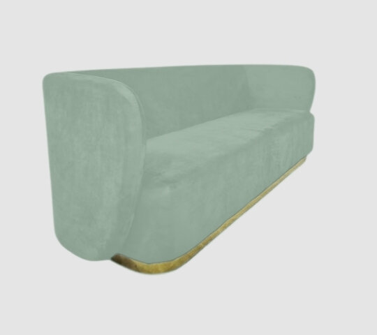 Sofa - Donna - Gold Legs - Sea Salt Green Velvet Sofa - Donna - Gold Legs - Sea Salt Green Velvet