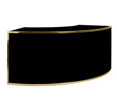 Bar - Ringling 1/4 Curve - Gold Frame - Black Top Bar - Ringling 1/4 Curve - Gold Frame - Black Top