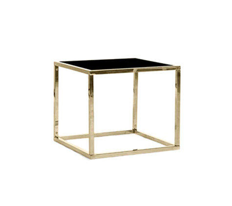 Side Table - Ringling Square - Gold Frame - Black Top Side Table - Ringling Square - Gold Frame - Black Top