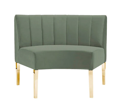 Inside Curve Loveseat - Rose - Gold Legs - Moss Velvet Inside Curve Loveseat - Rose - Gold Legs - Moss Velvet