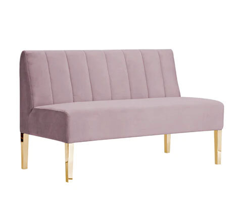 Loveseat - Rose - Gold Legs - Blush Velvet Loveseat - Rose - Gold Legs - Blush Velvet