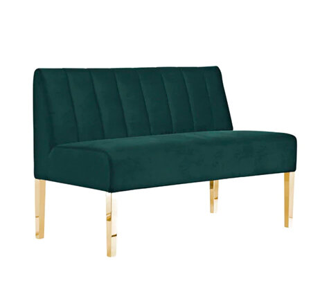 Loveseat - Rose - Gold Legs - Emerald Velvet Loveseat - Rose - Gold Legs - Emerald Velvet