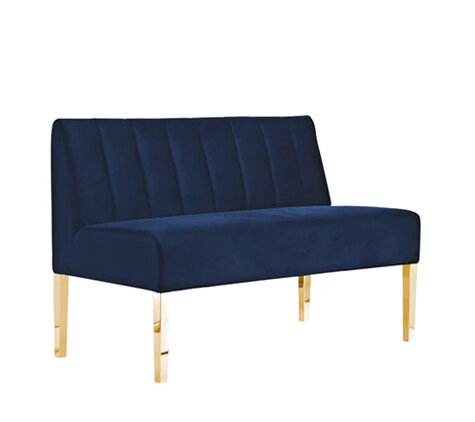 Loveseat - Rose - Gold Legs - Sapphire Velvet Loveseat - Rose - Gold Legs - Sapphire Velvet