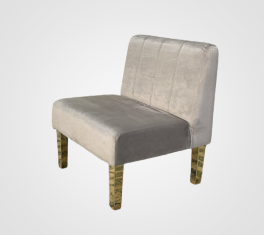 Side Chair - Rose - Gold Legs - Pewter Velvet Side Chair - Rose - Gold Legs - Pewter Velvet