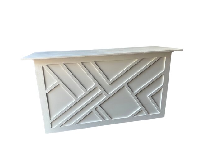 Bar - Harper 6FT Straight - White Wood Frame - White Wood Top Bar - Harper 6FT Straight - White Wood Frame - White Wood Top