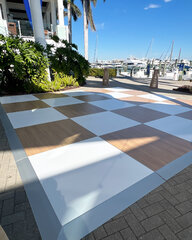 Dance Floor - Brown And White - Silver Frame