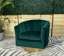 Club Chair - Brit - Gold Legs - Emerald Velvet