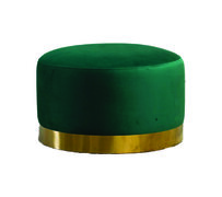 Ottoman - Dot - Gold Legs - Emerald Velvet
