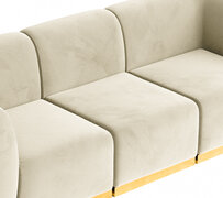 Side Chair - Stella - Gold Legs - Ivory Velvet