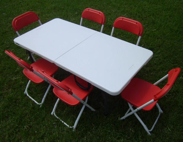 Toddler Red Chairs with Table