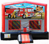 Firemen on a Mission Red/Black/Gray Module Bounce House