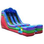 18 ft Double Lane Retro Rainbow Wet or Dry Slide